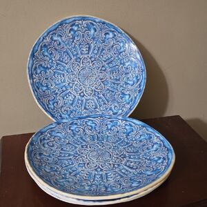 Cynthia Rowley Blue Medallion Melamine Dinner Plates Set of 4